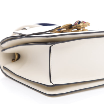 Gucci Calfskin Sylvie Web Small Queen Margaret Top Handle Bag White 8 of 11