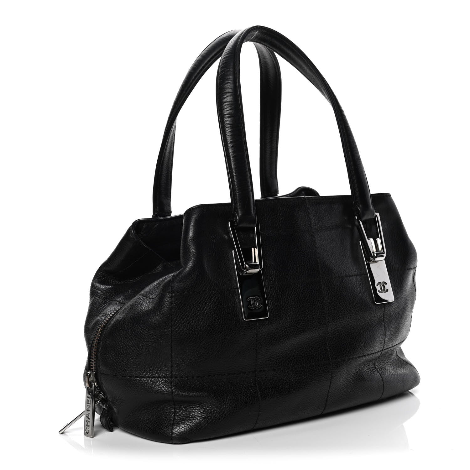 Chanel Caviar Square Stitched Medium Tote Black 2 of 5