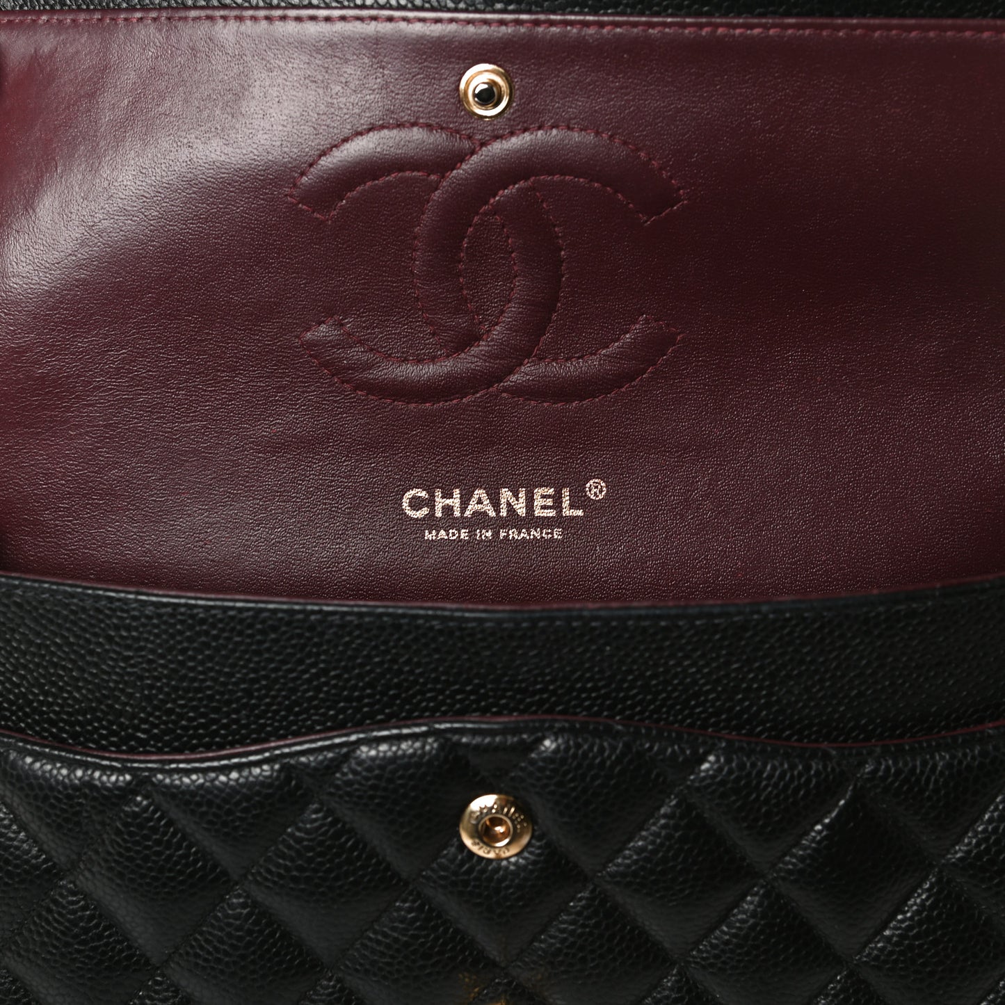 Caviar Quilted Medium Double Flap Black