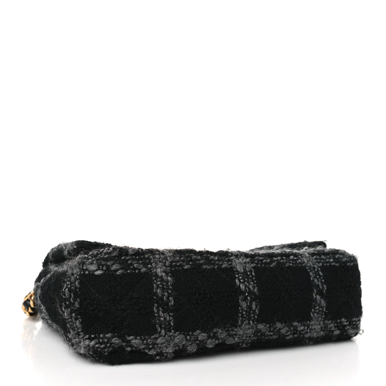 Chanel Wool Tweed Quilted Elegant Chain Flap Black Grey 4 of 11