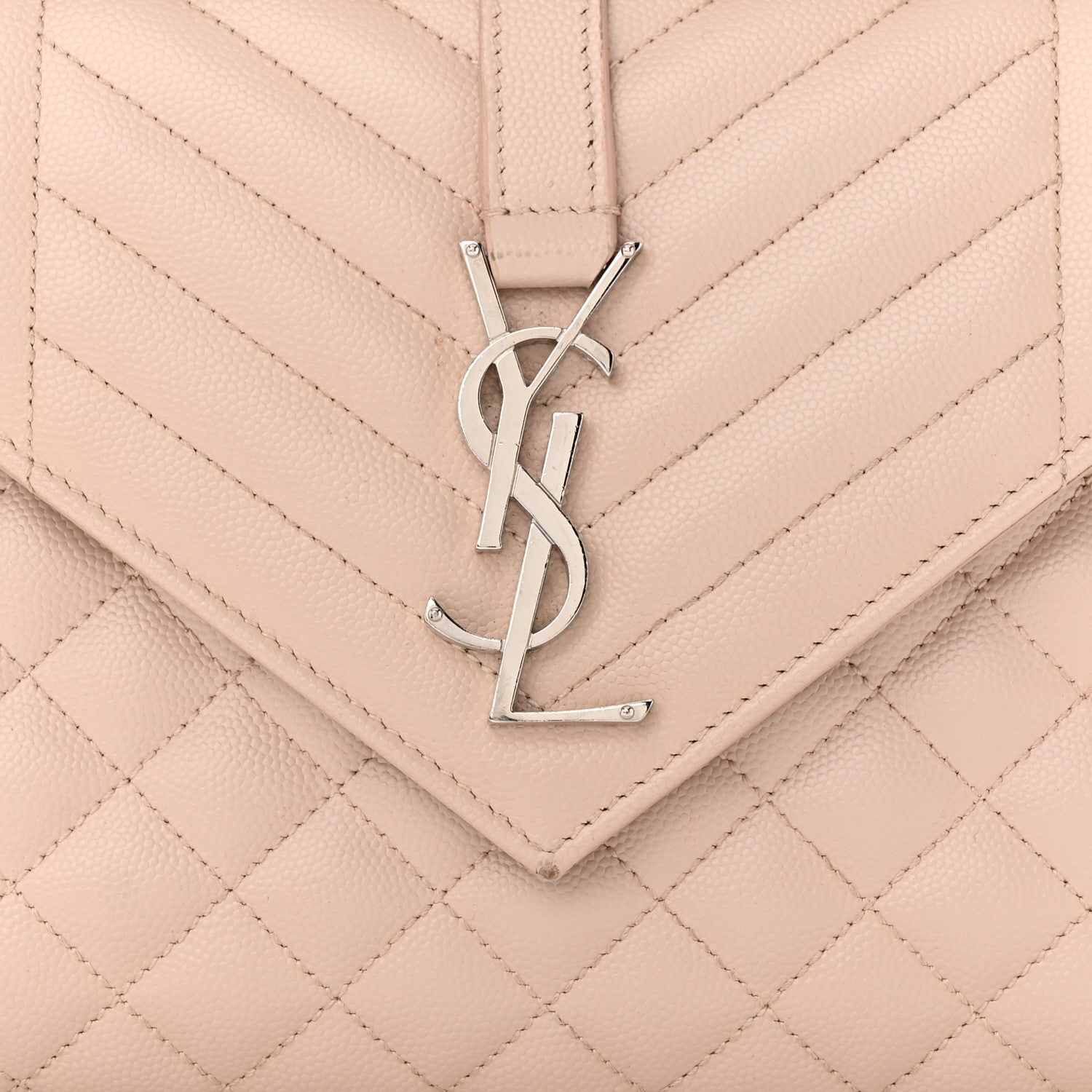 Saint Laurent Grain De Poudre Textured Mixed Matelasse Medium Triquilt Monogram Satchel Marble Pink 8 of 16