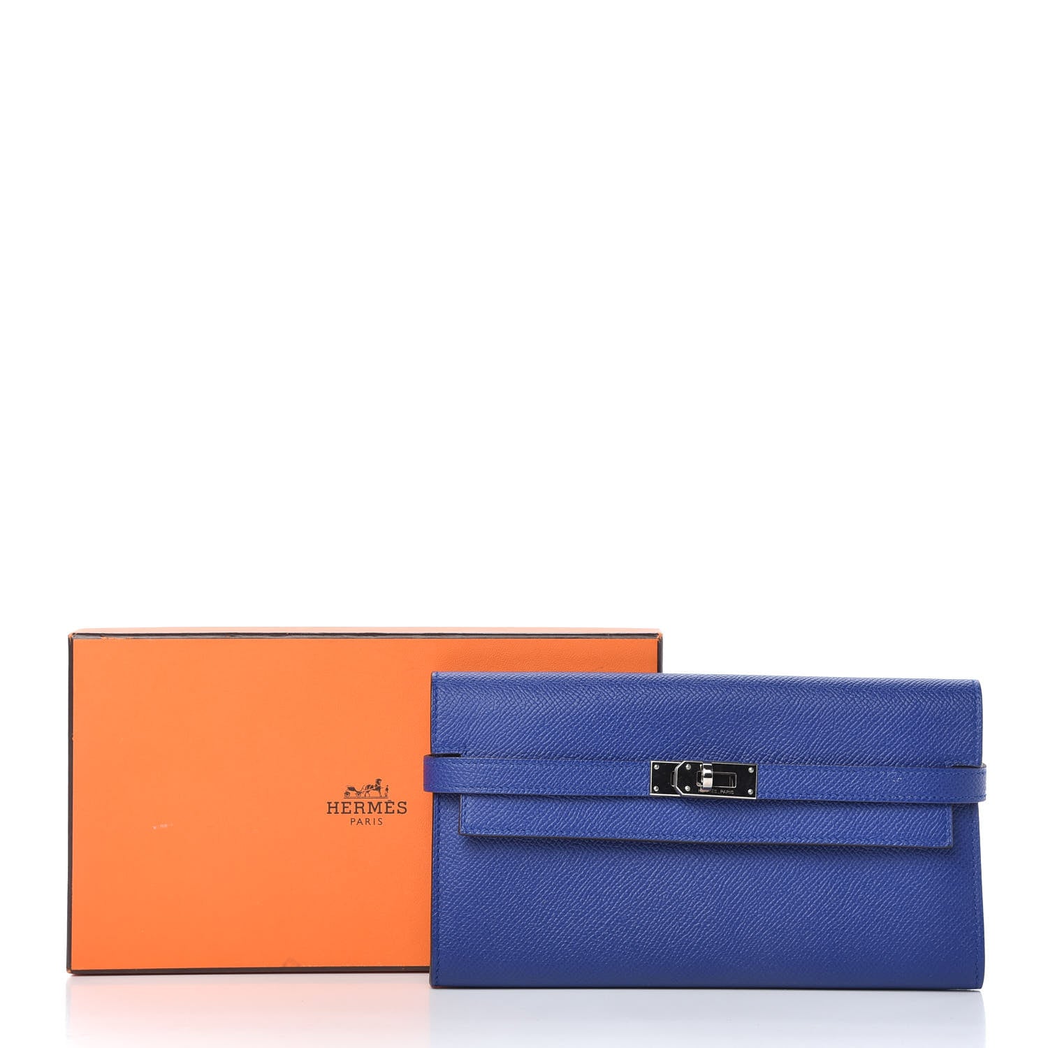 Hermes Epsom Kelly Longue Wallet Bleu Electrique 12 of 12
