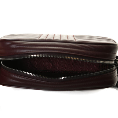 Prada Soft Calfskin Impunture Diagramme Camera Bag Granato 5 of 12