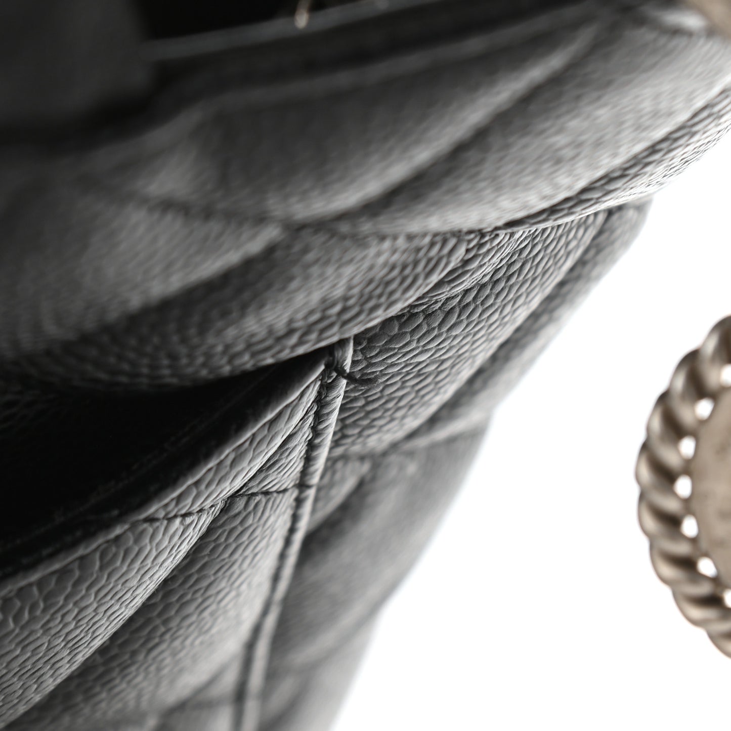 Caviar Quilted Medallion Tote Black