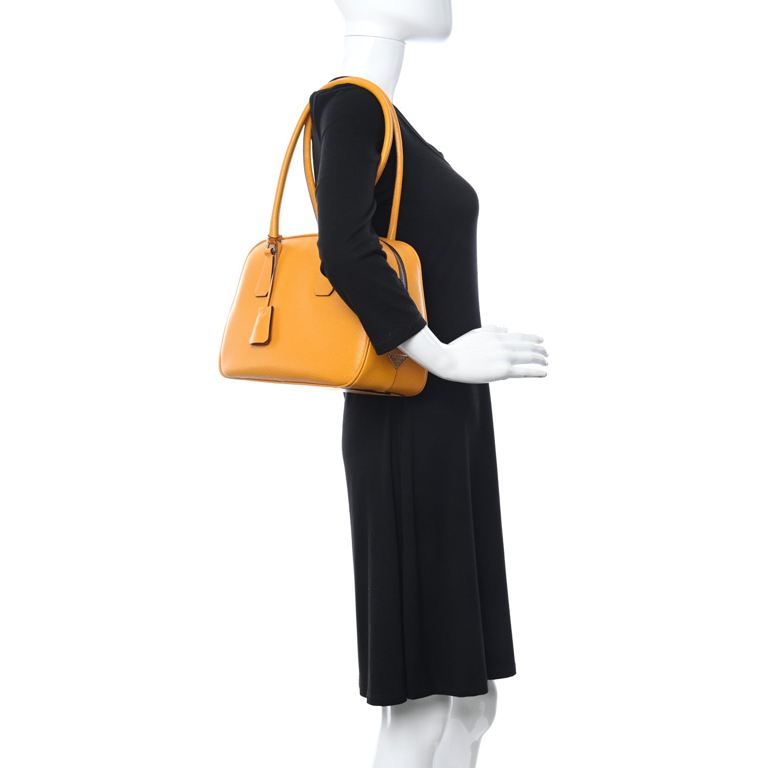 Prada Goatskin Bowling Bag Orange 2 of 10