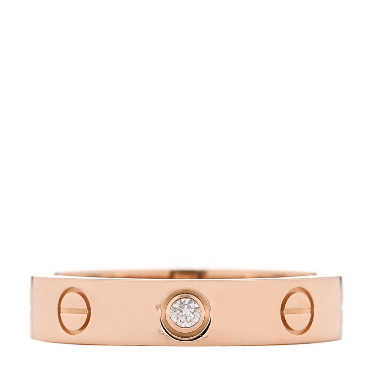 18K Pink Gold Diamond 3.5mm LOVE Wedding Band Ring 51 5.75