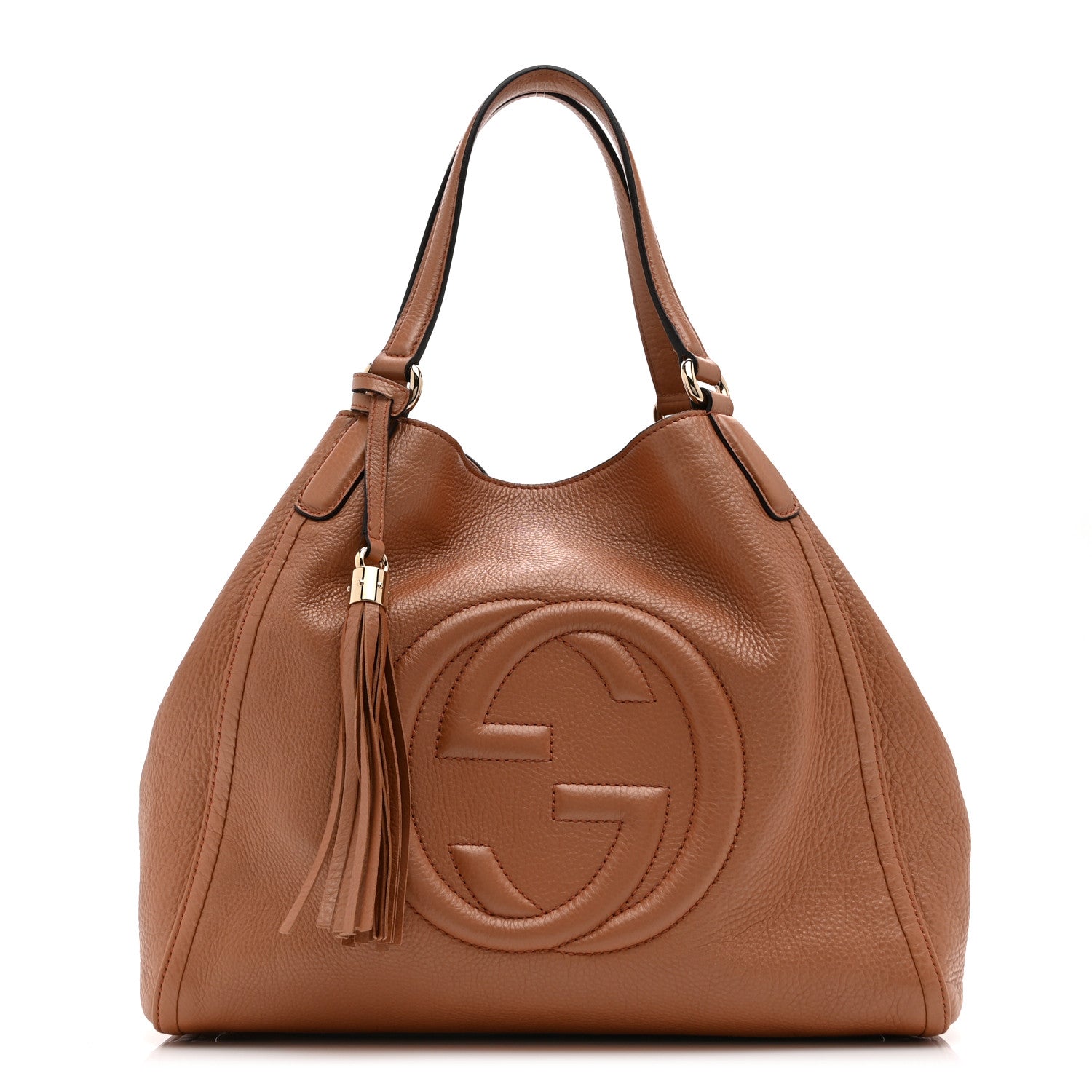 Gucci Metallic Pebbled Calfskin Medium Soho Shoulder Bag Blush 1 of 12
