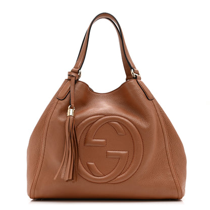 Gucci Metallic Pebbled Calfskin Medium Soho Shoulder Bag Blush 1 of 12
