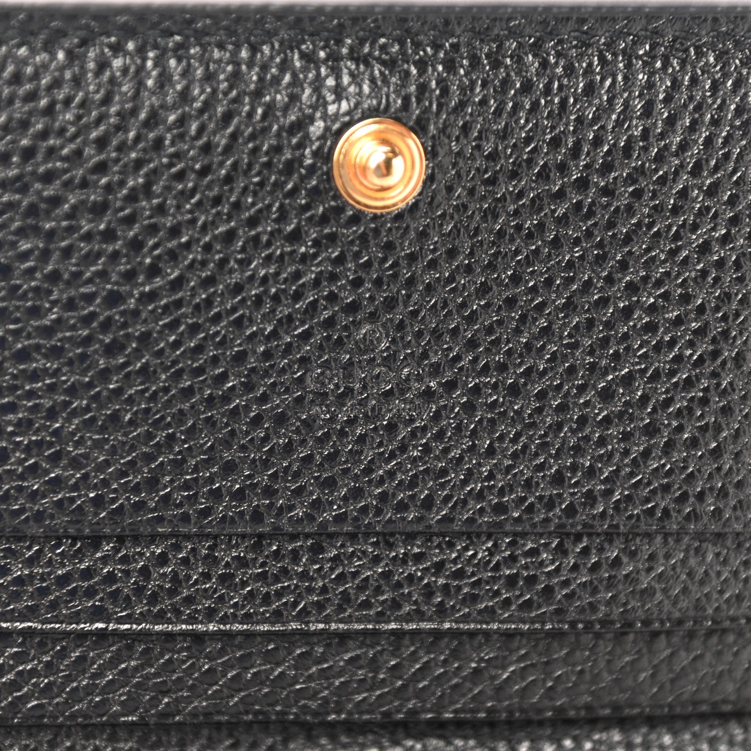 Gucci Grainy Calfskin Zumi Chain Card Case Wallet Black 6 of 10