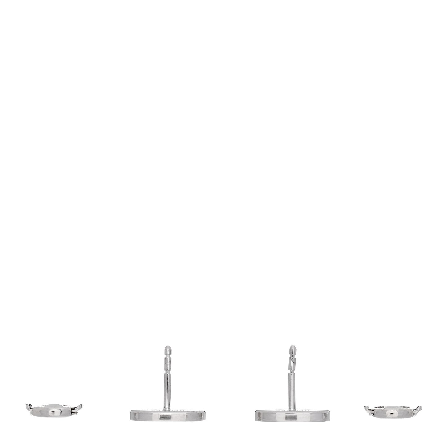 18K White Gold Diamond Chaine d'Ancre Contour Stud Earrings