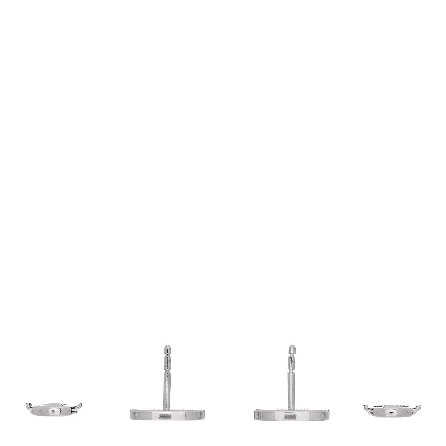 Hermes 18K White Gold Diamond Chaine d'Ancre Contour Stud Earrings 3 of 5