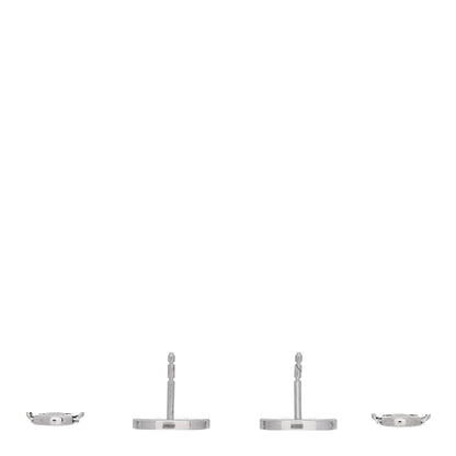 Hermes 18K White Gold Diamond Chaine d'Ancre Contour Stud Earrings 3 of 5