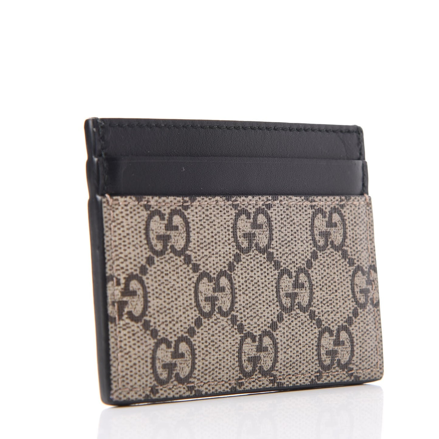 GG Supreme Monogram Kingsnake Card Holder Beige Black