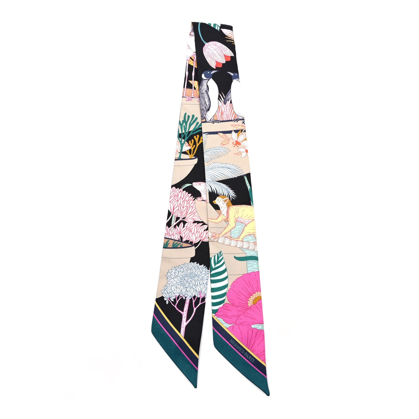 Silk Precious Paradise Twilly Black Beige Multicolor