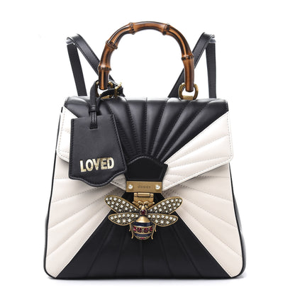 Gucci Calfskin Bamboo Trapuntata Queen Margaret Backpack Mystic White Black 1 of 14