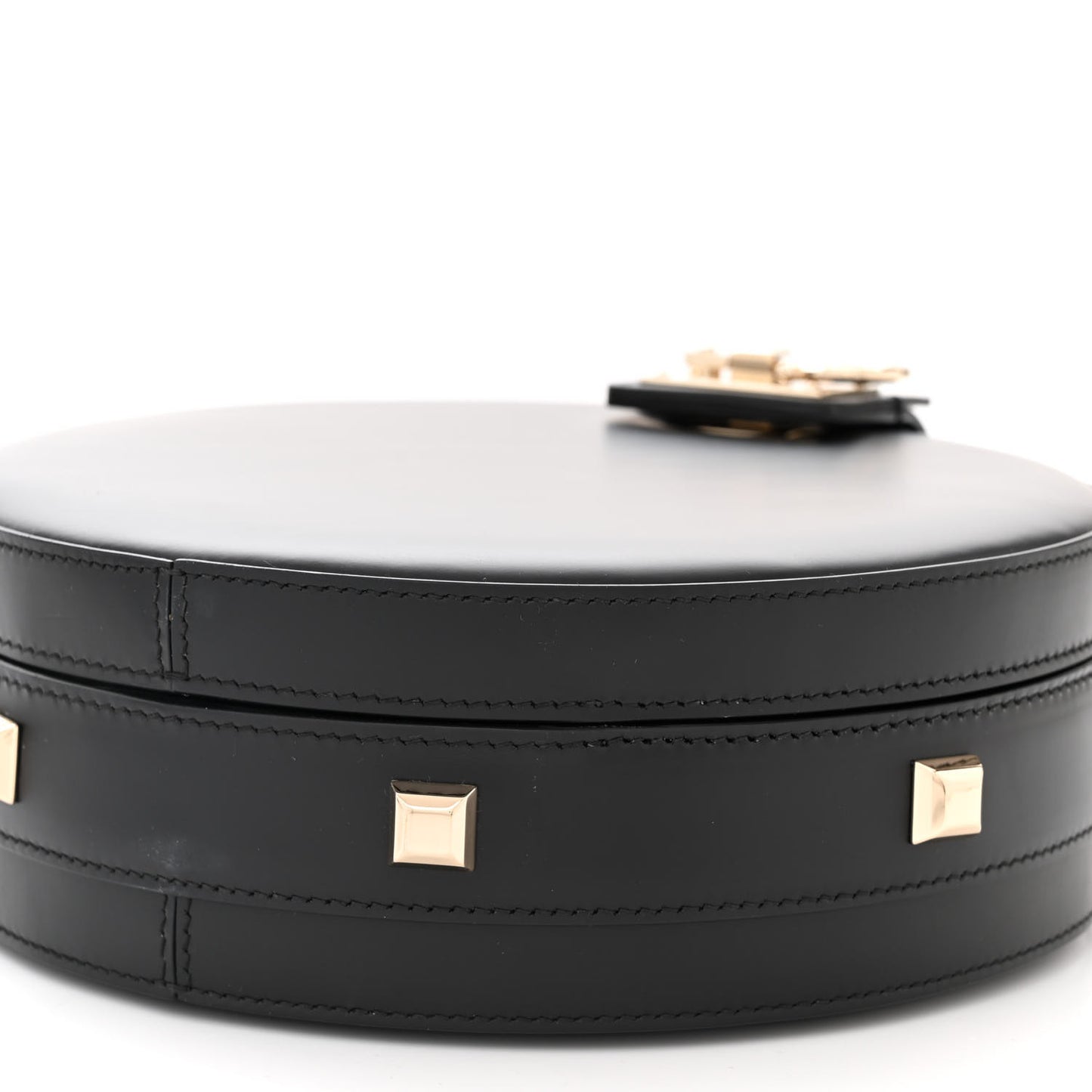 Calfskin Round Studio Crossbody Black