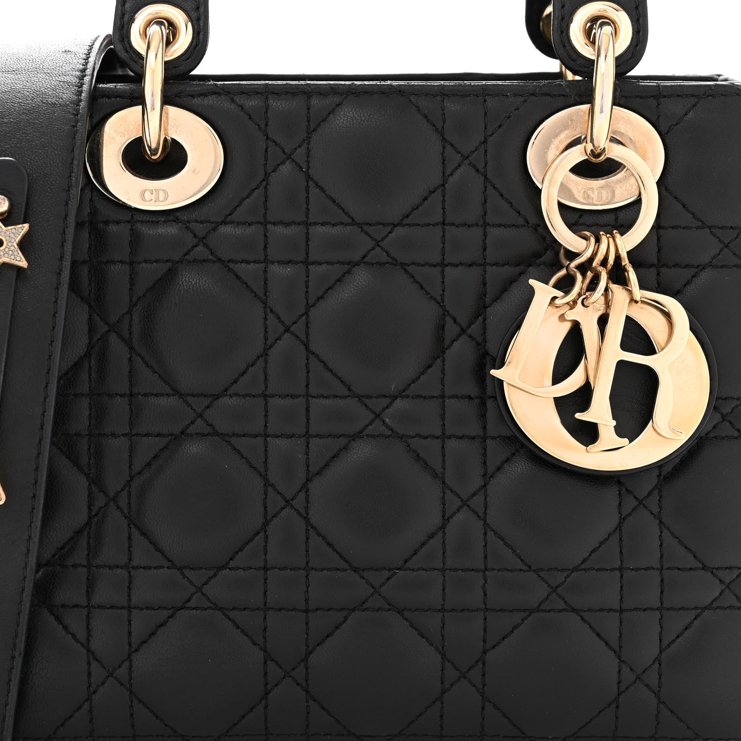 Christian Dior Lambskin Cannage Small My ABCDior Lady Dior Black 8 of 13