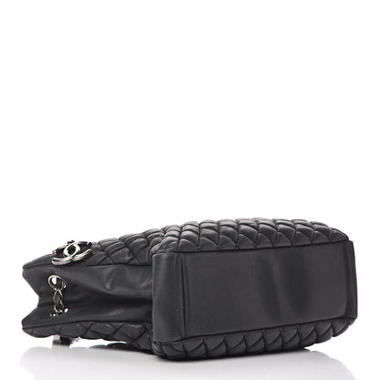 Chanel Iridescent Calfskin Small New Bubble Quilt Tote Dark Grey 4 of 12
