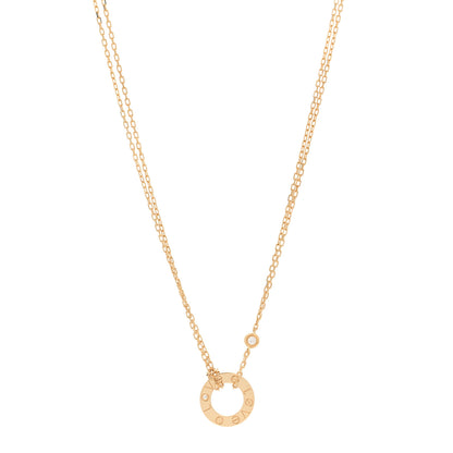 Cartier 18K Yellow Gold 2 Diamond LOVE Necklace 1 of 5