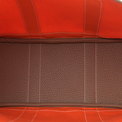 Hermes Toile Militaire Vache Country Garden Party 30 TPM Orange Chai 5 of 10