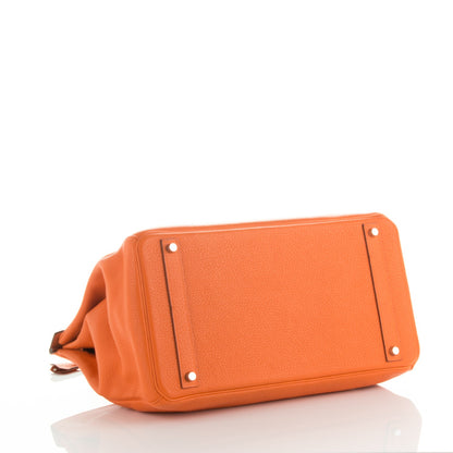 Hermes Taurillon Clemence Birkin 40 Orange 4 of 11