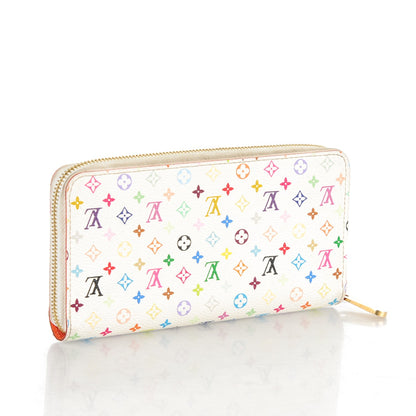 Louis Vuitton Monogram Multicolor Zippy Wallet White Orange 4 of 10
