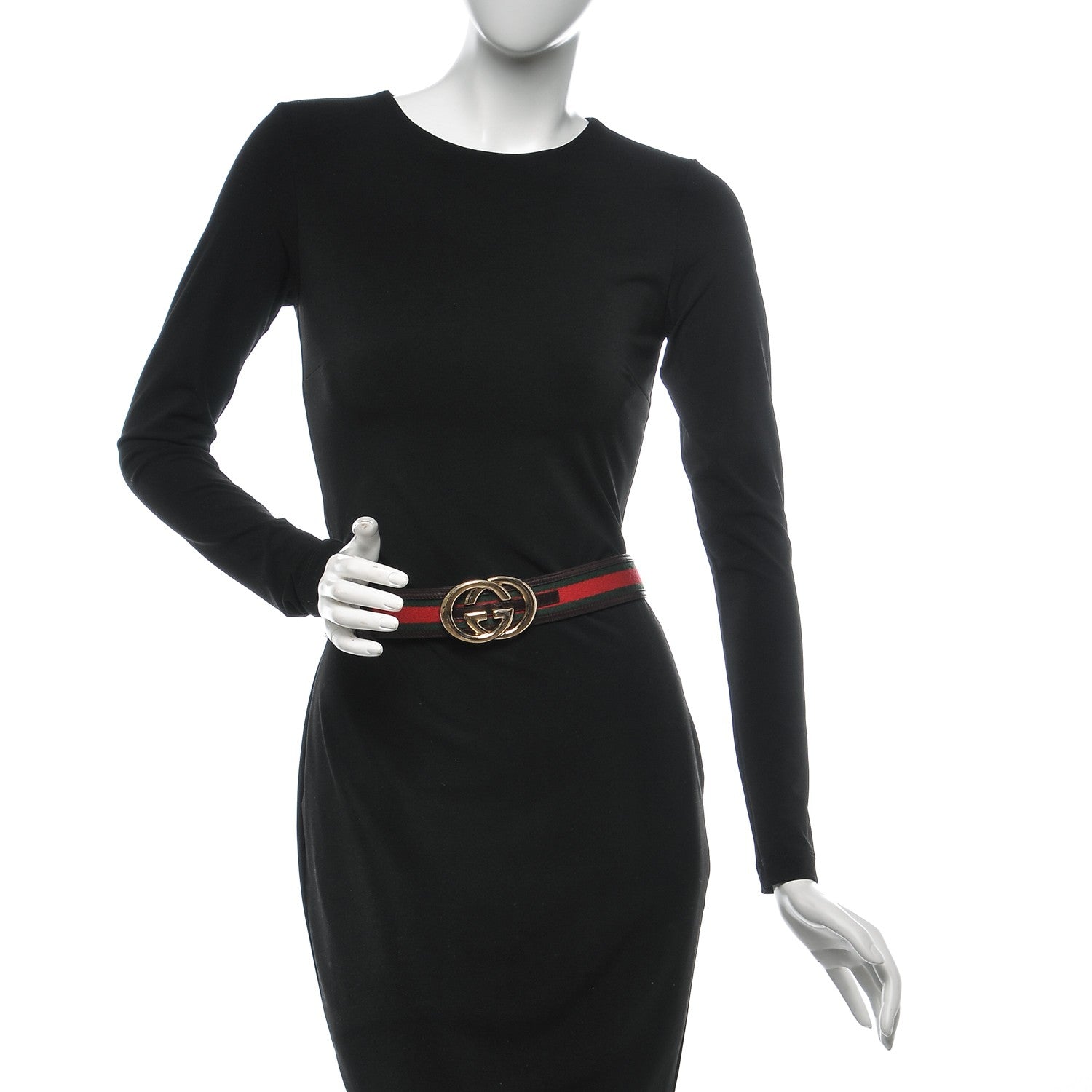 Gucci Canvas Web Interlocking G Belt 85 34 Dark Brown 2 of 6
