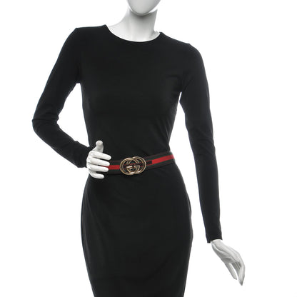 Gucci Canvas Web Interlocking G Belt 85 34 Dark Brown 2 of 6