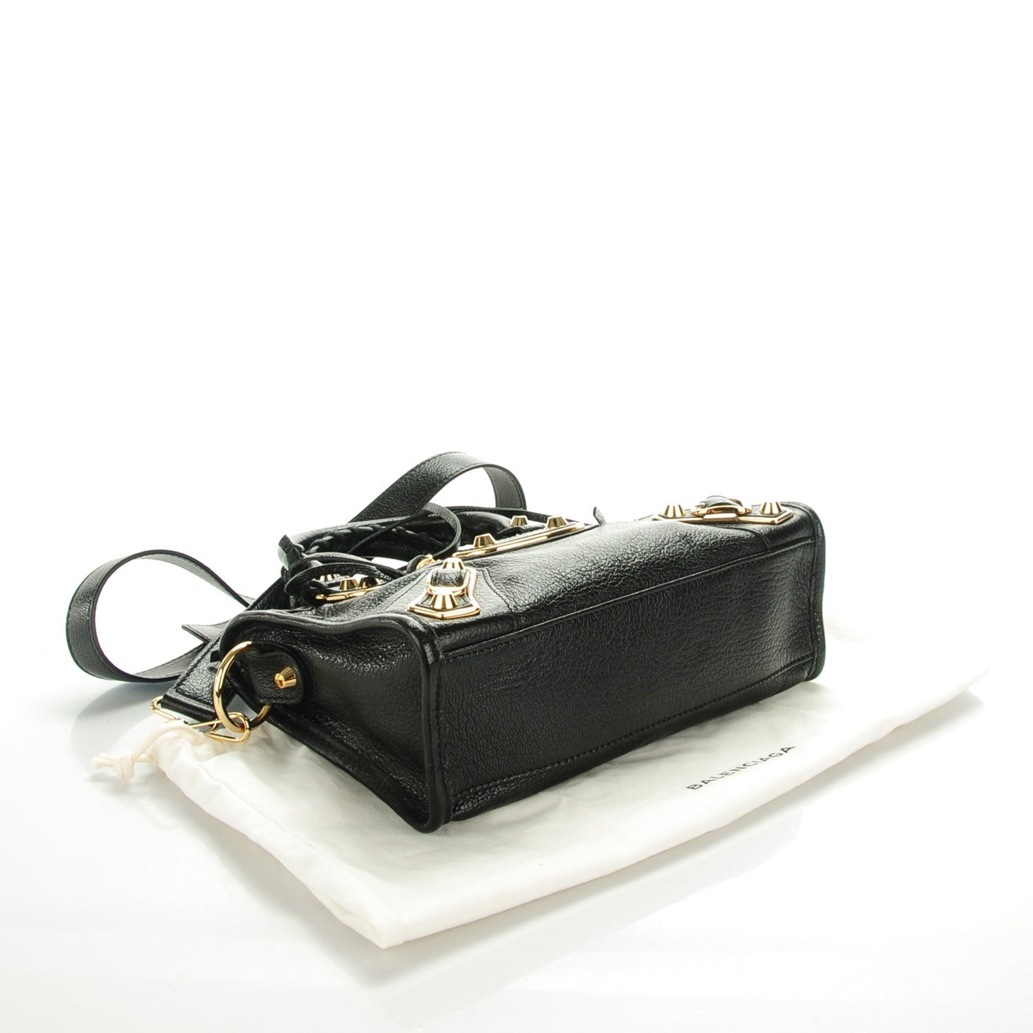 Balenciaga Chevre Gold Metallic Edge Hardware Mini City Black 3 of 7