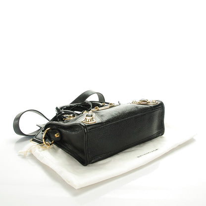 Balenciaga Chevre Gold Metallic Edge Hardware Mini City Black 3 of 7