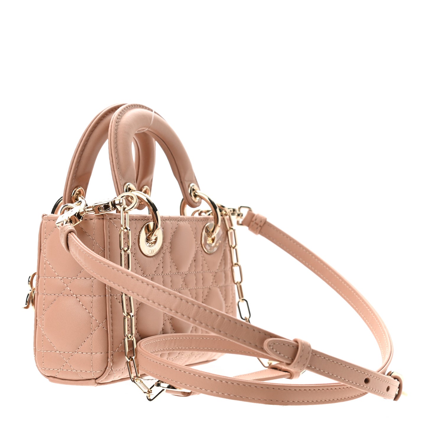 Lambskin Cannage Micro Lady D-Joy Rose De Vents