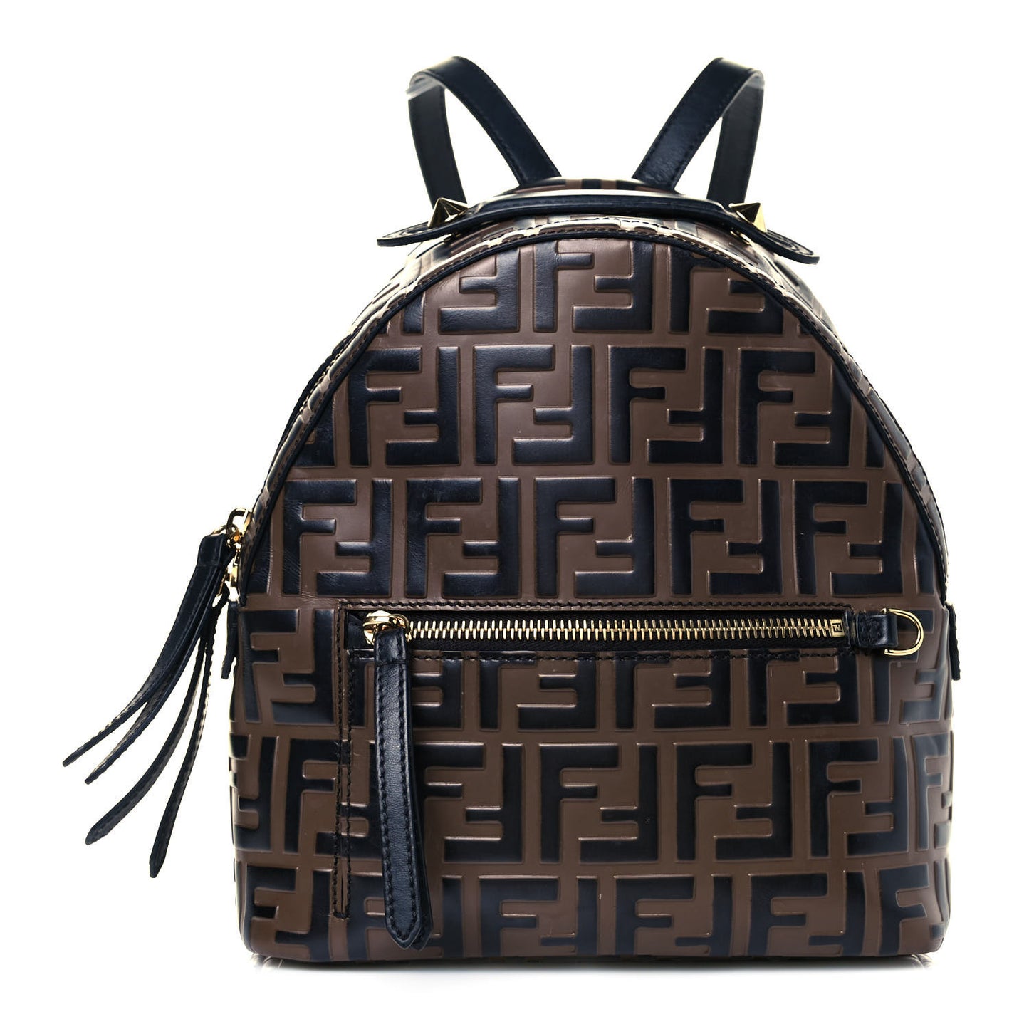 Vitello Bi-Color FF 1974 Embossed Mini Backpack Maya Black