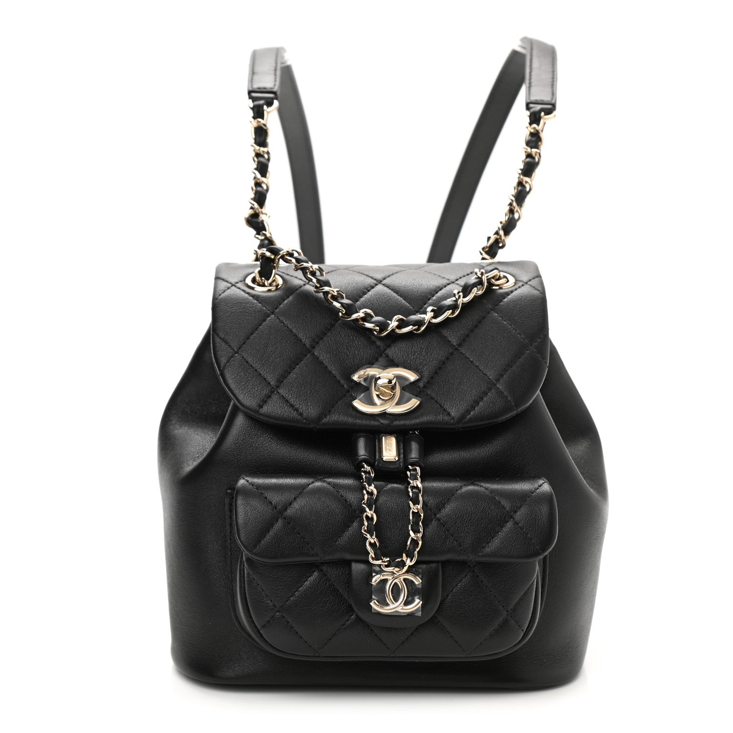 Chanel Lambskin Quilted Small Duma Drawstring Backpack Black 1 of 10