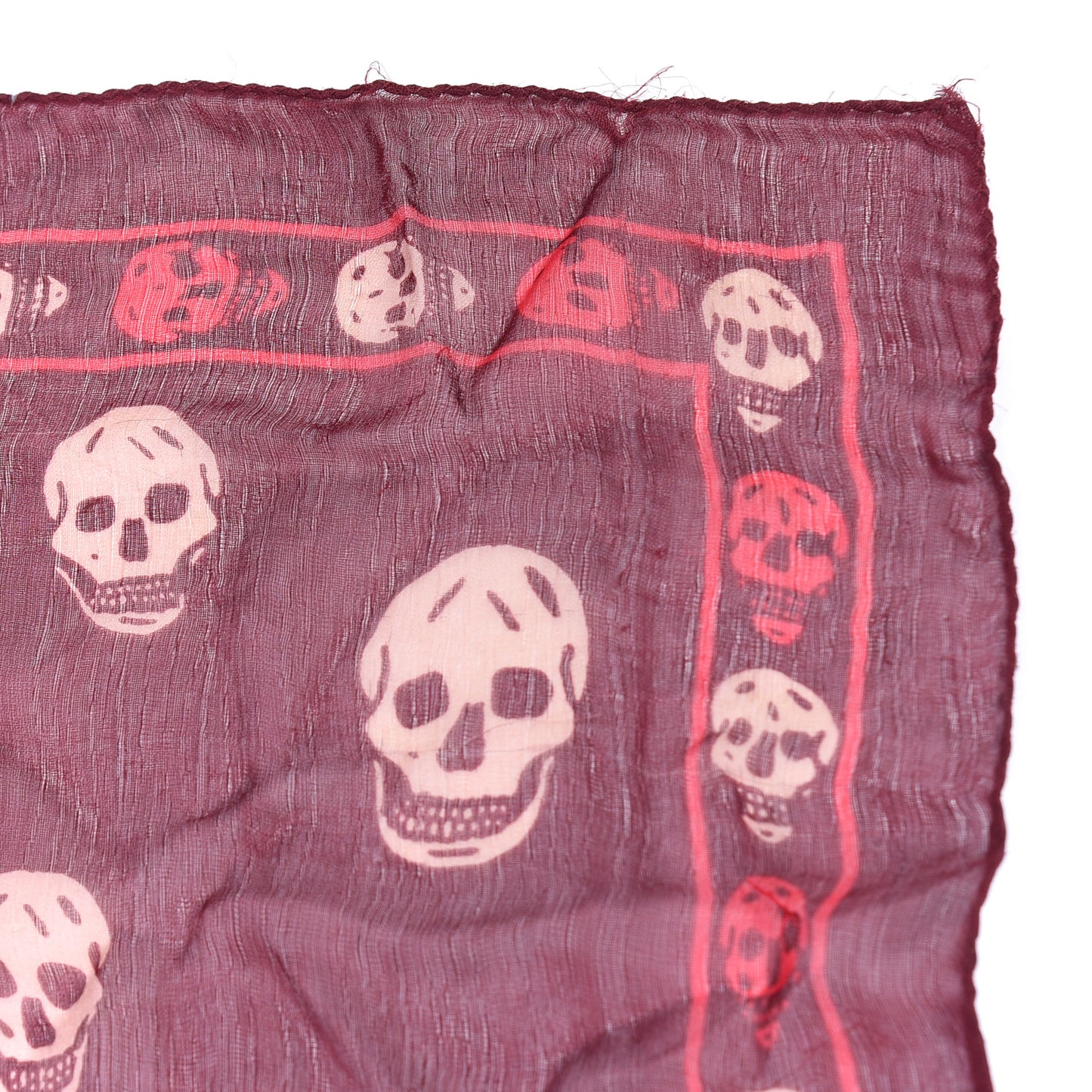 Silk Chiffon Skull Scarf Bordeaux Multicolor