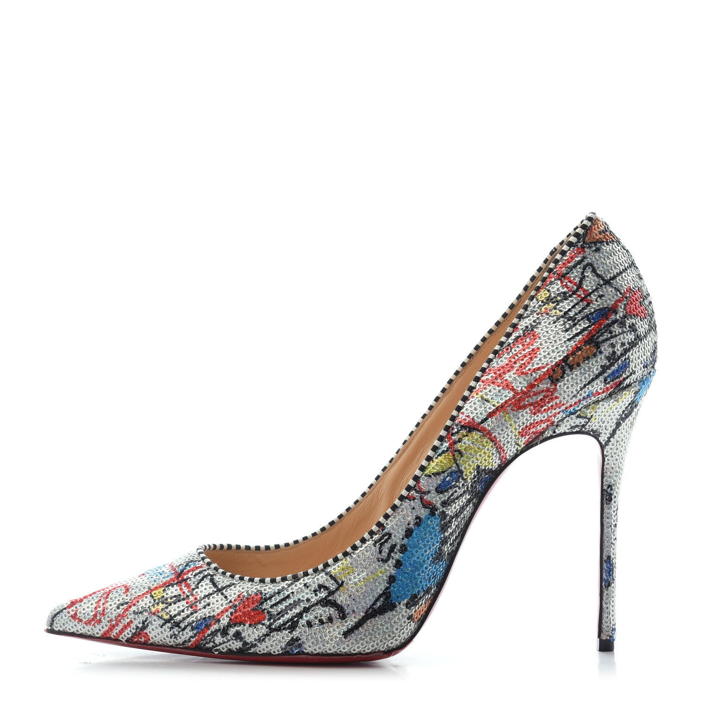 Paillette Loubitag Decollete 554 100 Pumps 41 Silver