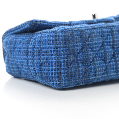 Chanel Tweed Quilted Mini Rectangular Flap Navy Blue 9 of 10