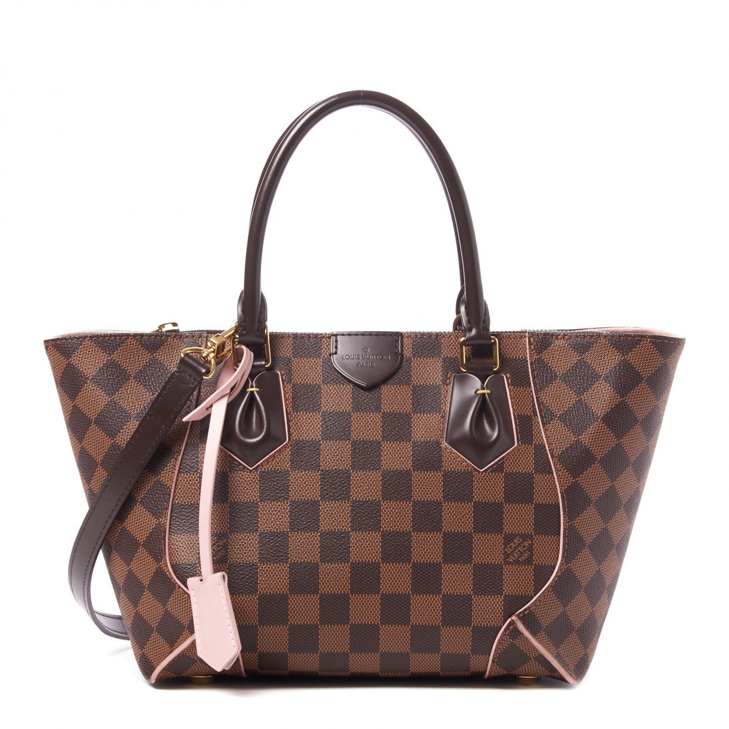 Damier Ebene Caissa Tote PM Rose Ballerine