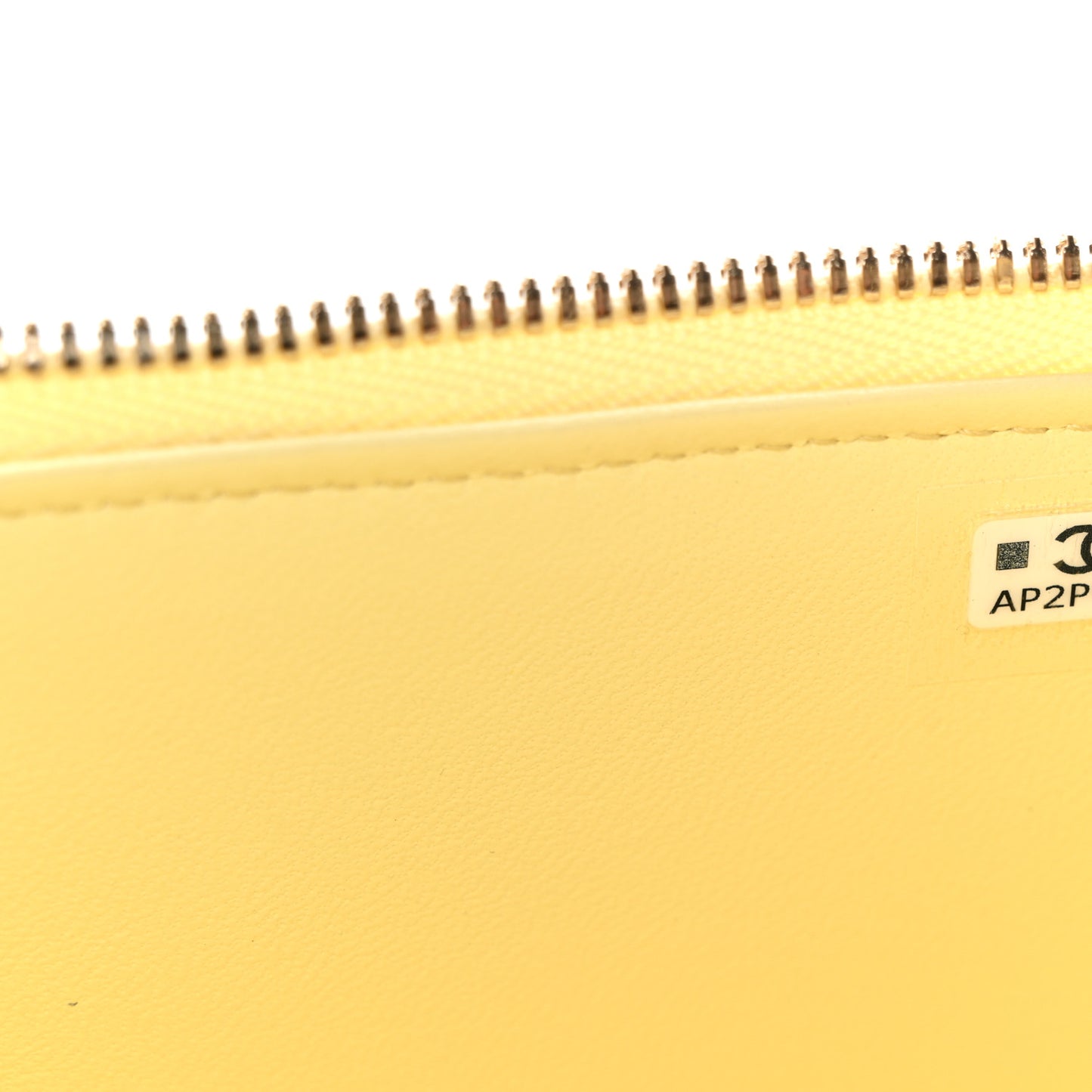 Lambskin Quilted Small Vanity Case With Chain Light Yellow