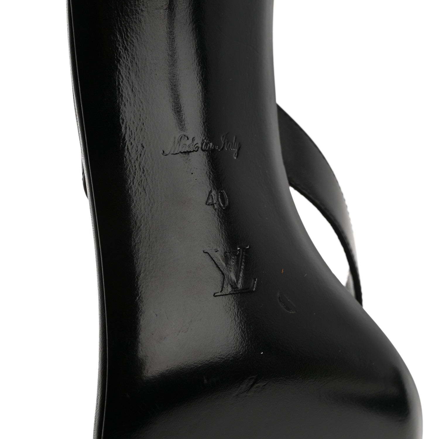 Louis Vuitton Calfskin Signature Thong Sandal 40 Black 7 of 9