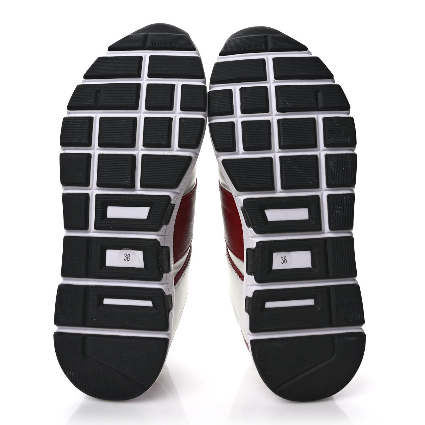 Calfskin Womens Interlocking G Sneakers 38 White Rosso