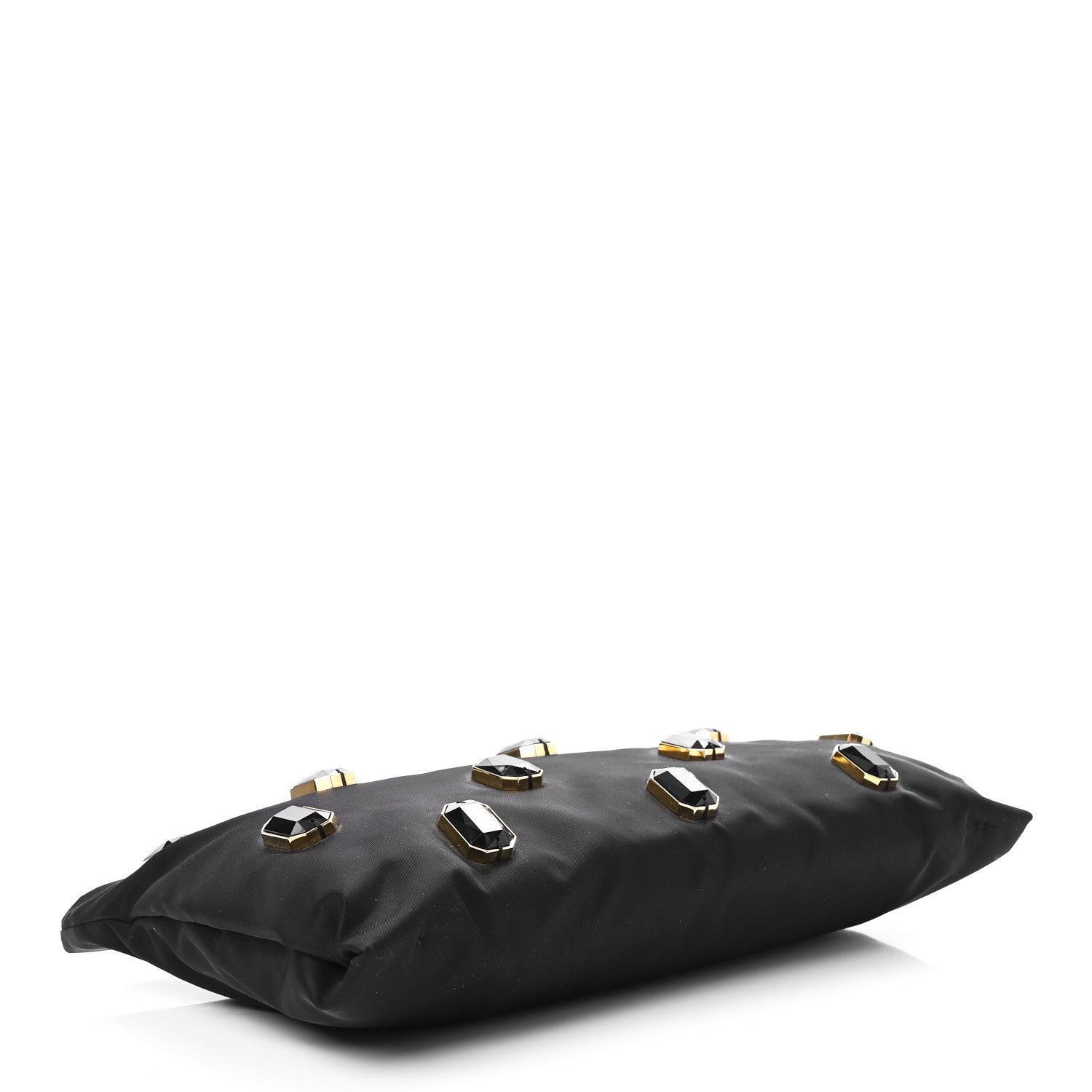 Prada Tessuto Nylon Pietre Jeweled Clutch Black 3 of 8