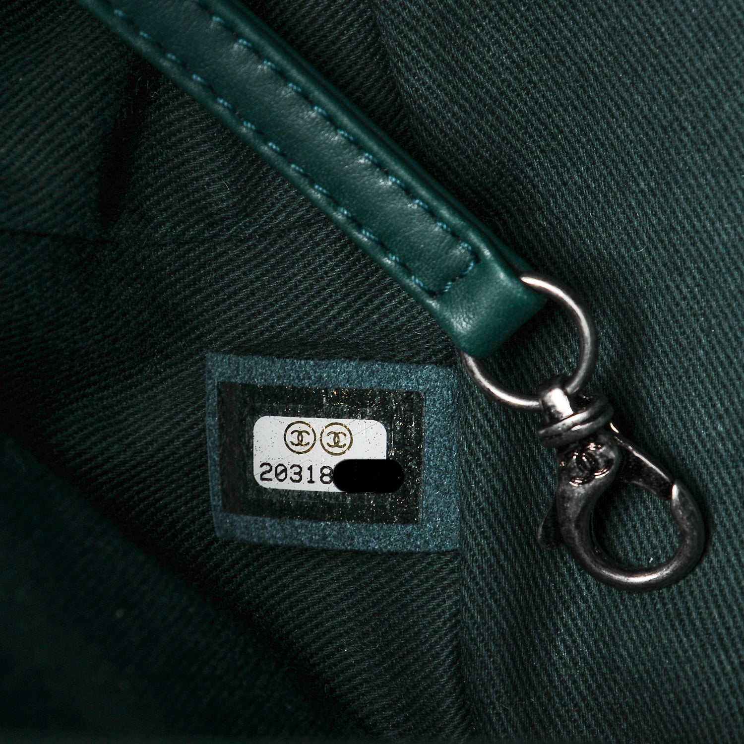 Chanel Calfskin Quilted Small Shopping In Chains Tote Green 7 of 7