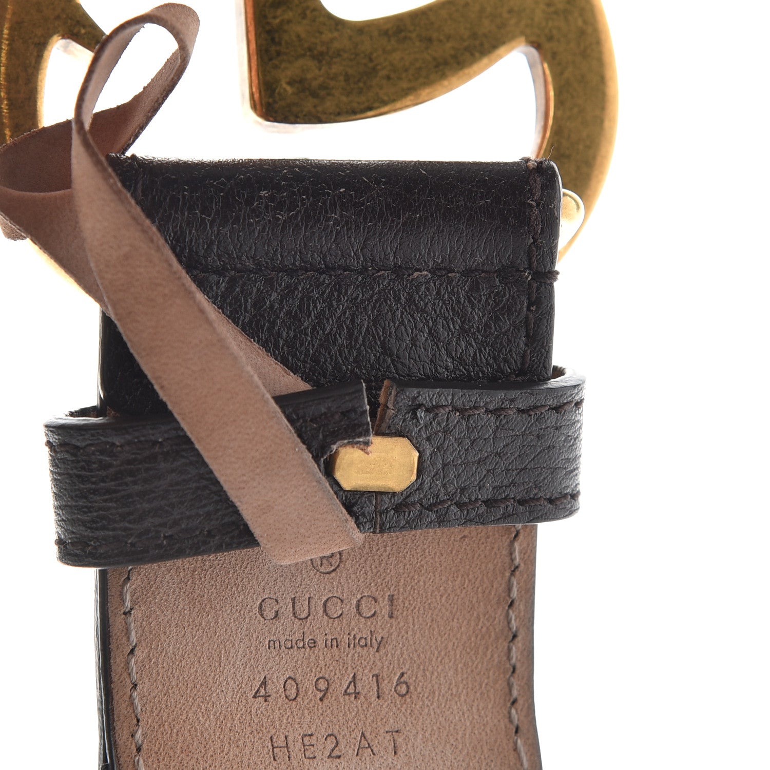 Gucci Nylon Textured Calfskin Double G Web 40mm Belt 85 34 Green Red Dark Cocoa 8 of 8