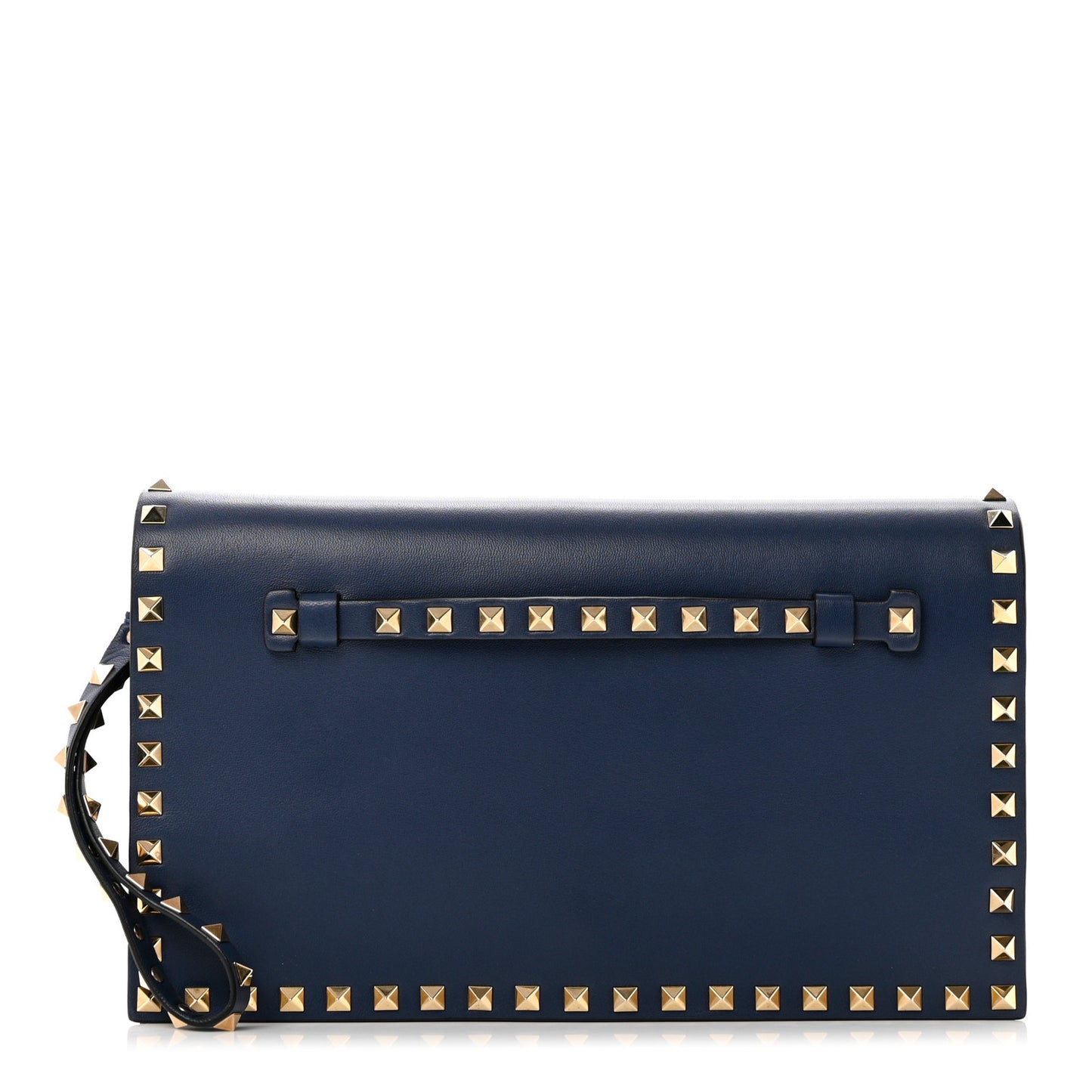 Nappa Rockstud Wristlet Clutch Indigo