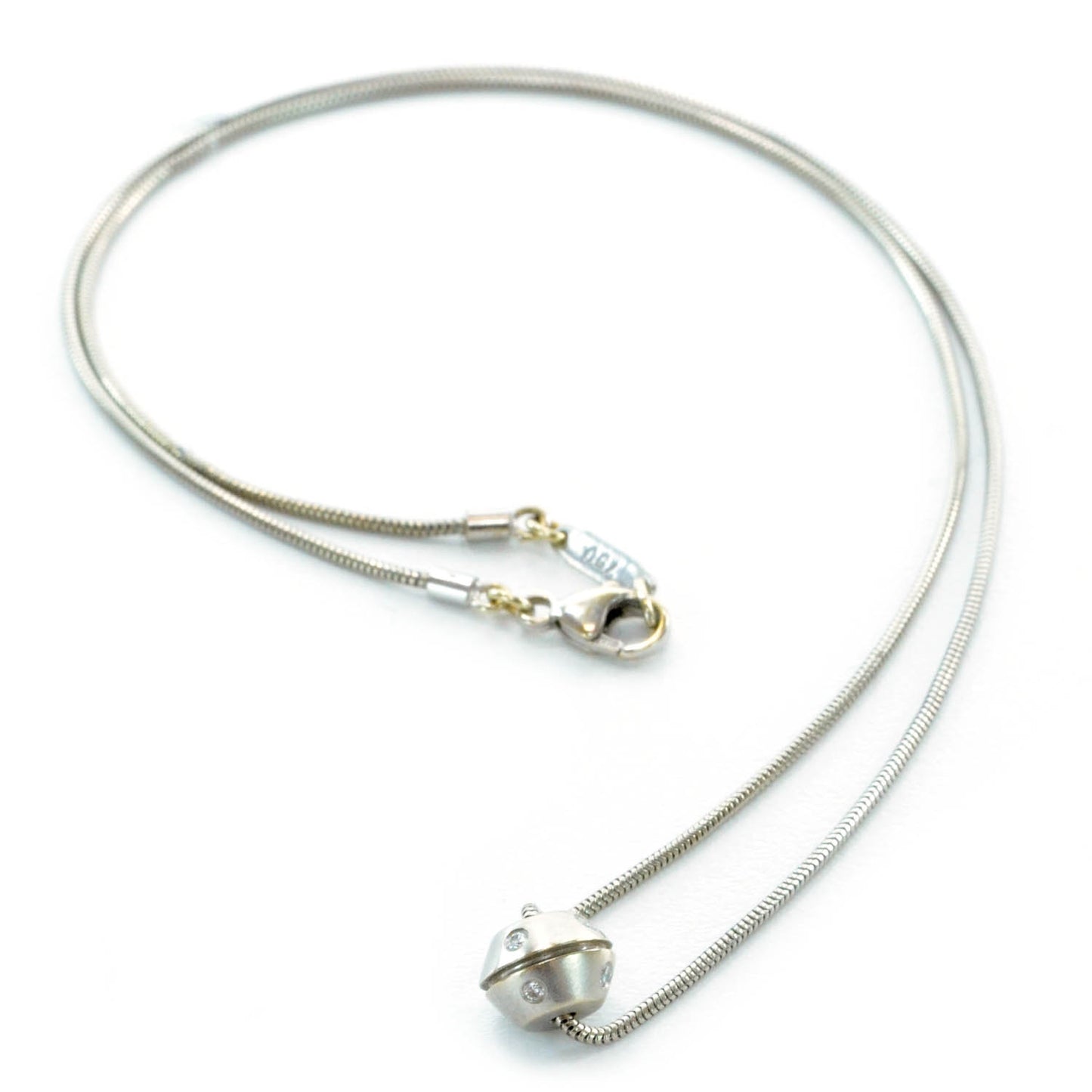 18k Diamond Bead Necklace