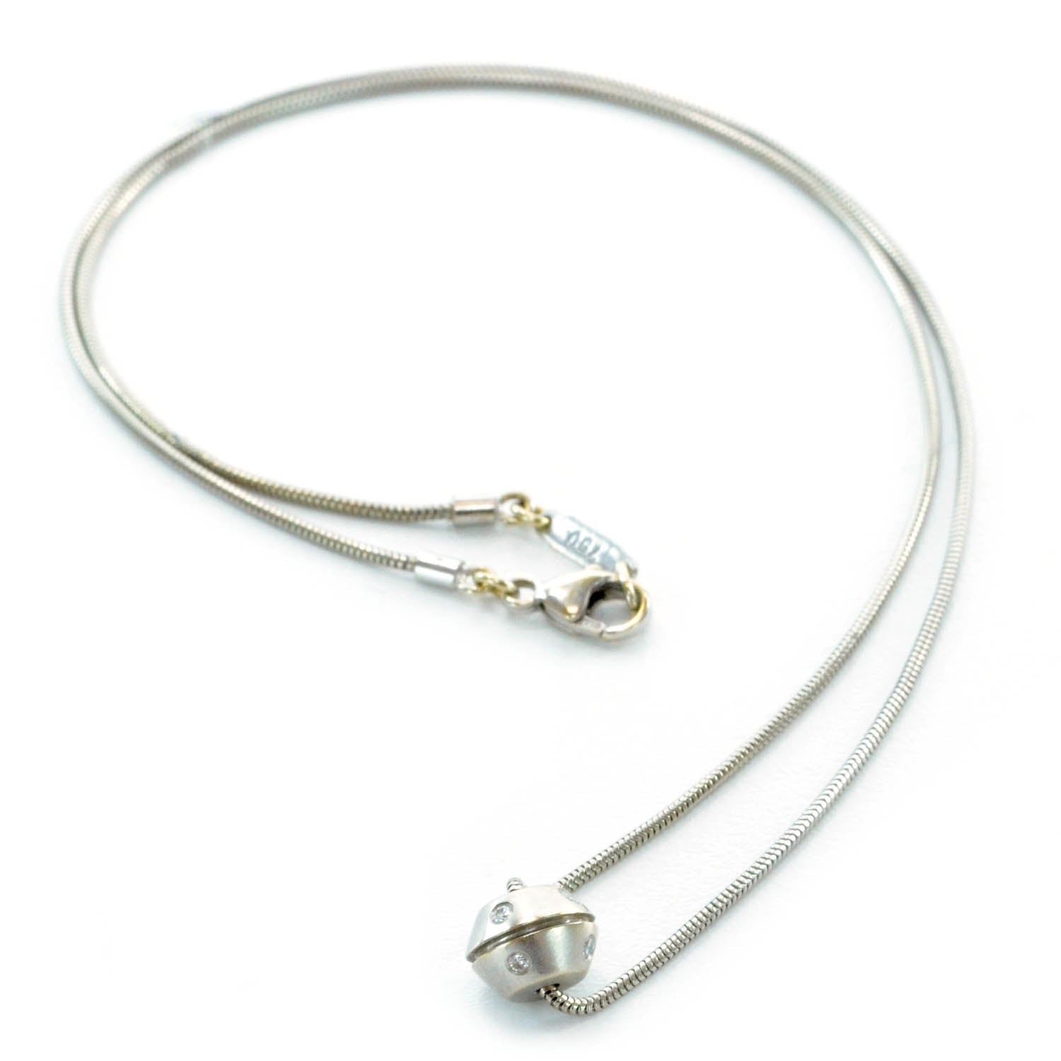 Tiffany 18k Diamond Bead Necklace 1 of 6