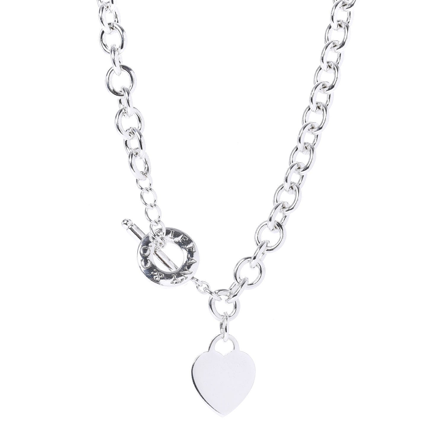 Tiffany Sterling Silver Heart Tag Toggle Necklace 1 of 5