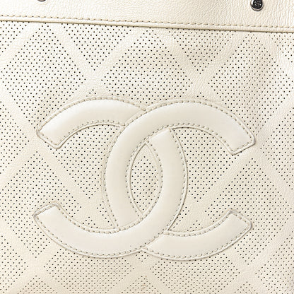 Chanel Goatskin Perforated Large CC Tote White 22 of 22