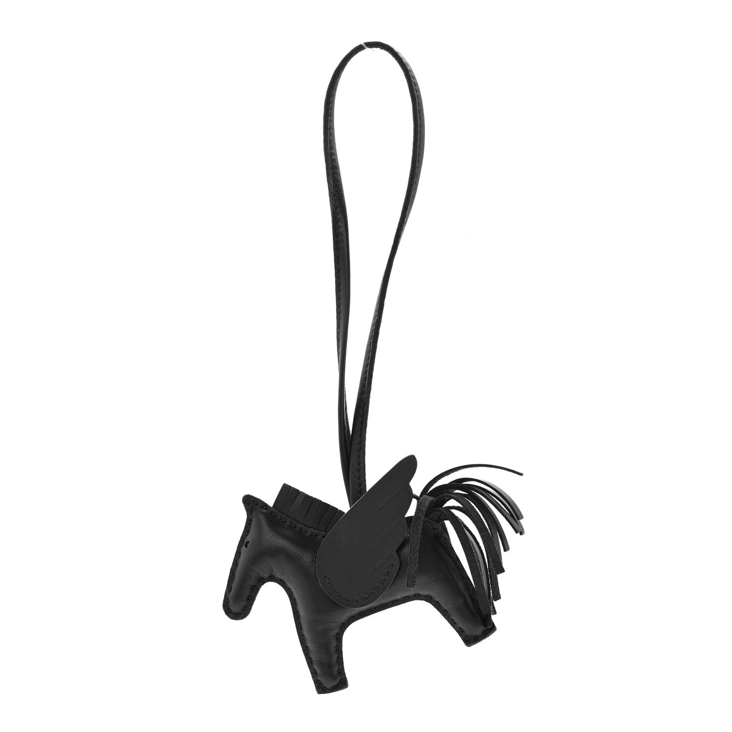 Milo Lambskin Grigri Rodeo Pegase Horse Bag Charm PM So Black