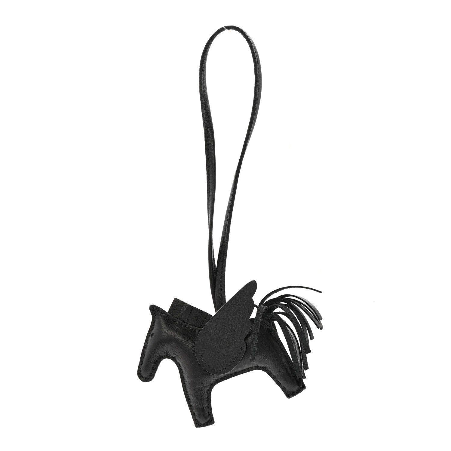 Hermes Milo Lambskin Grigri Rodeo Pegase Horse Bag Charm PM So Black 1 of 5